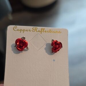 Red Rose Earrings